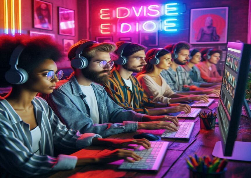 Video editors editing video